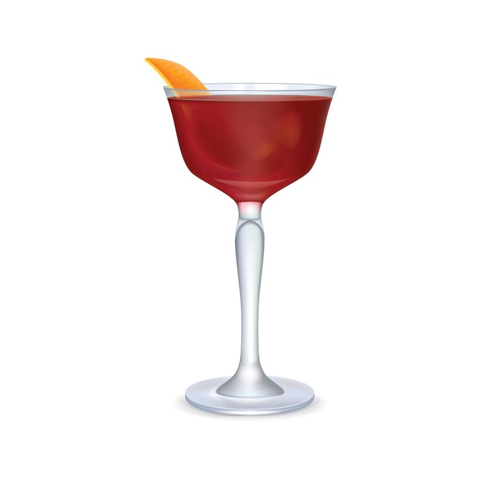 cocktail réaliste rouge vecteur