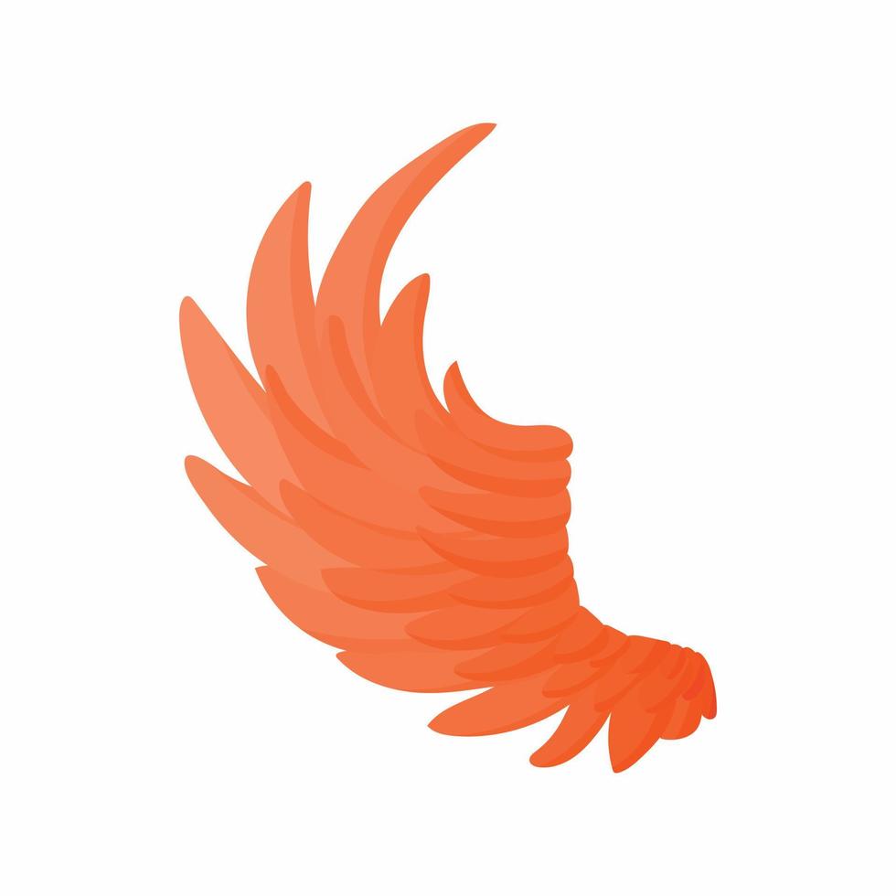 icône d'aile orange, style cartoon vecteur