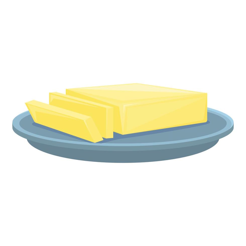 vecteur de dessin animé d'icône de beurre de crème de lait. produit fromager
