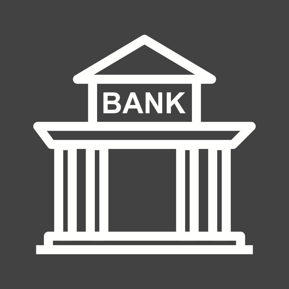 icône inversée de la ligne du bâtiment de la banque vecteur