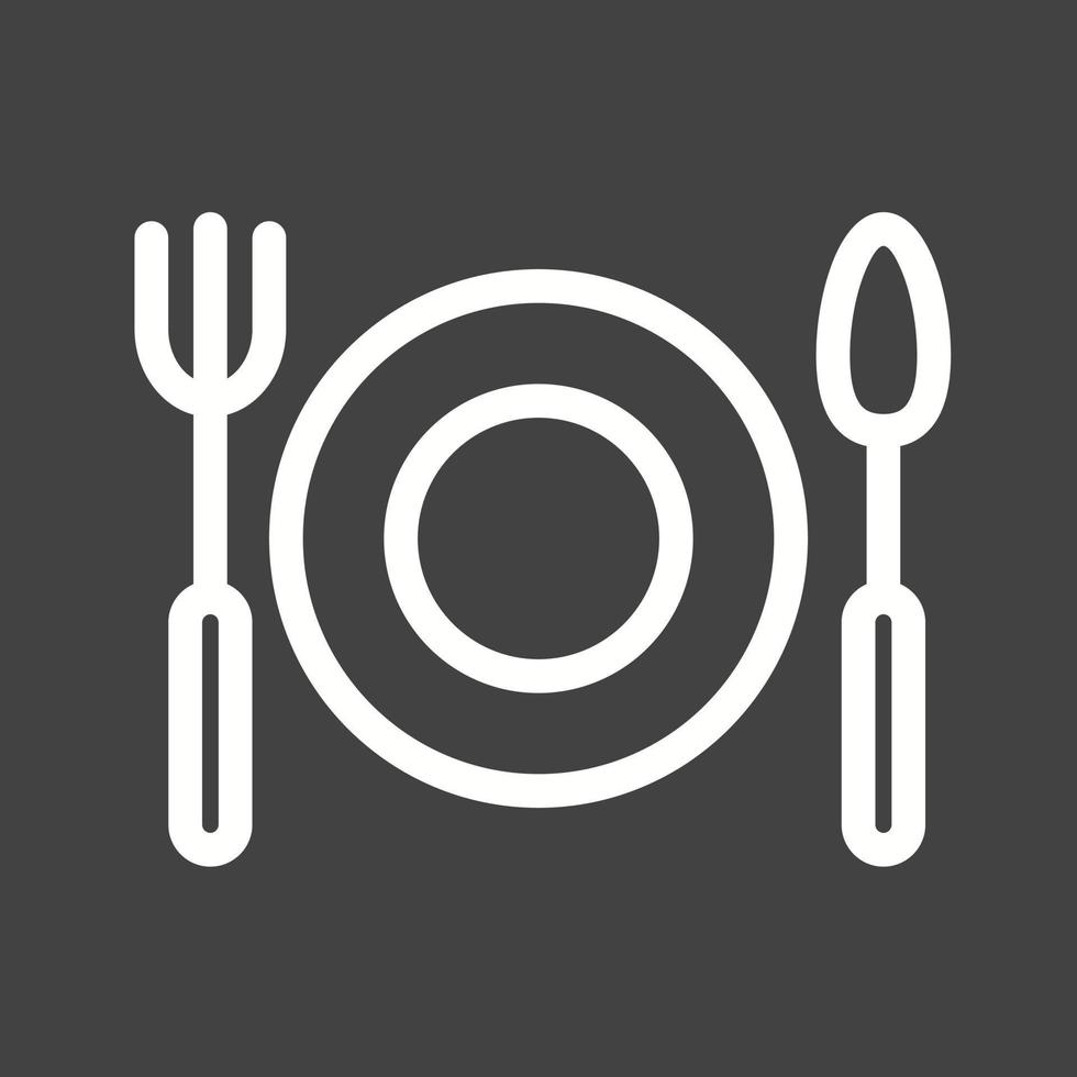 icône inversée de la ligne de l'assiette à dîner vecteur