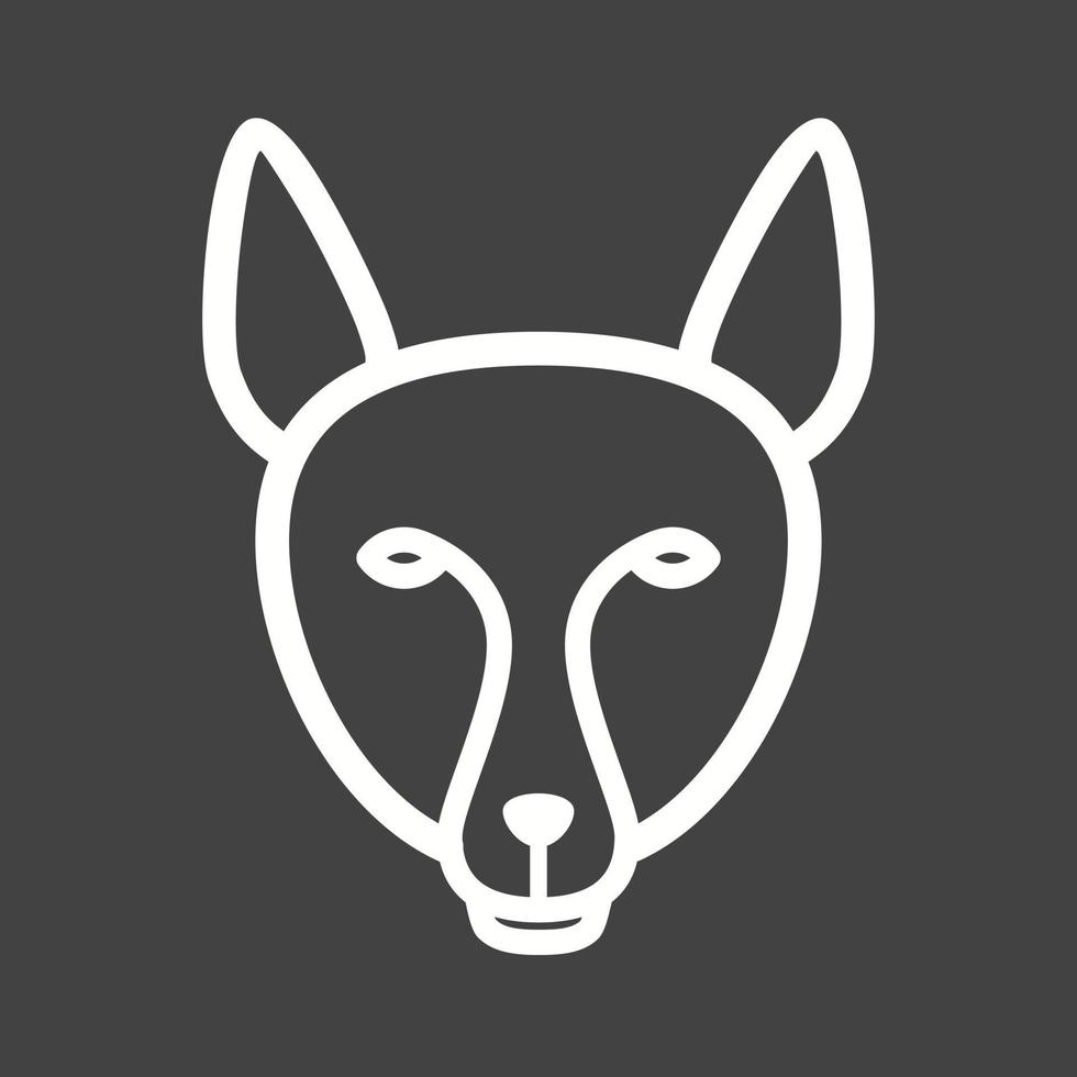 icône inversée de la ligne de visage de renard vecteur