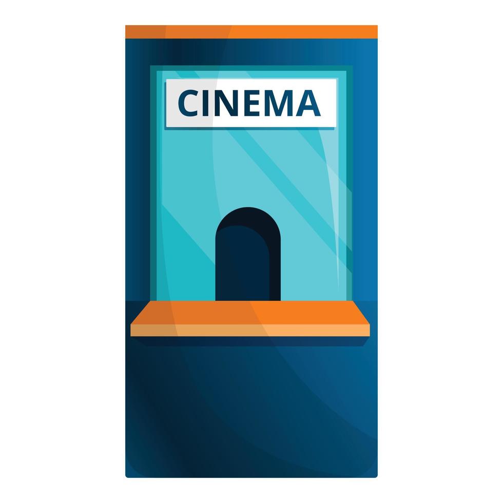icône de kiosque de billets de cinéma, style cartoon vecteur
