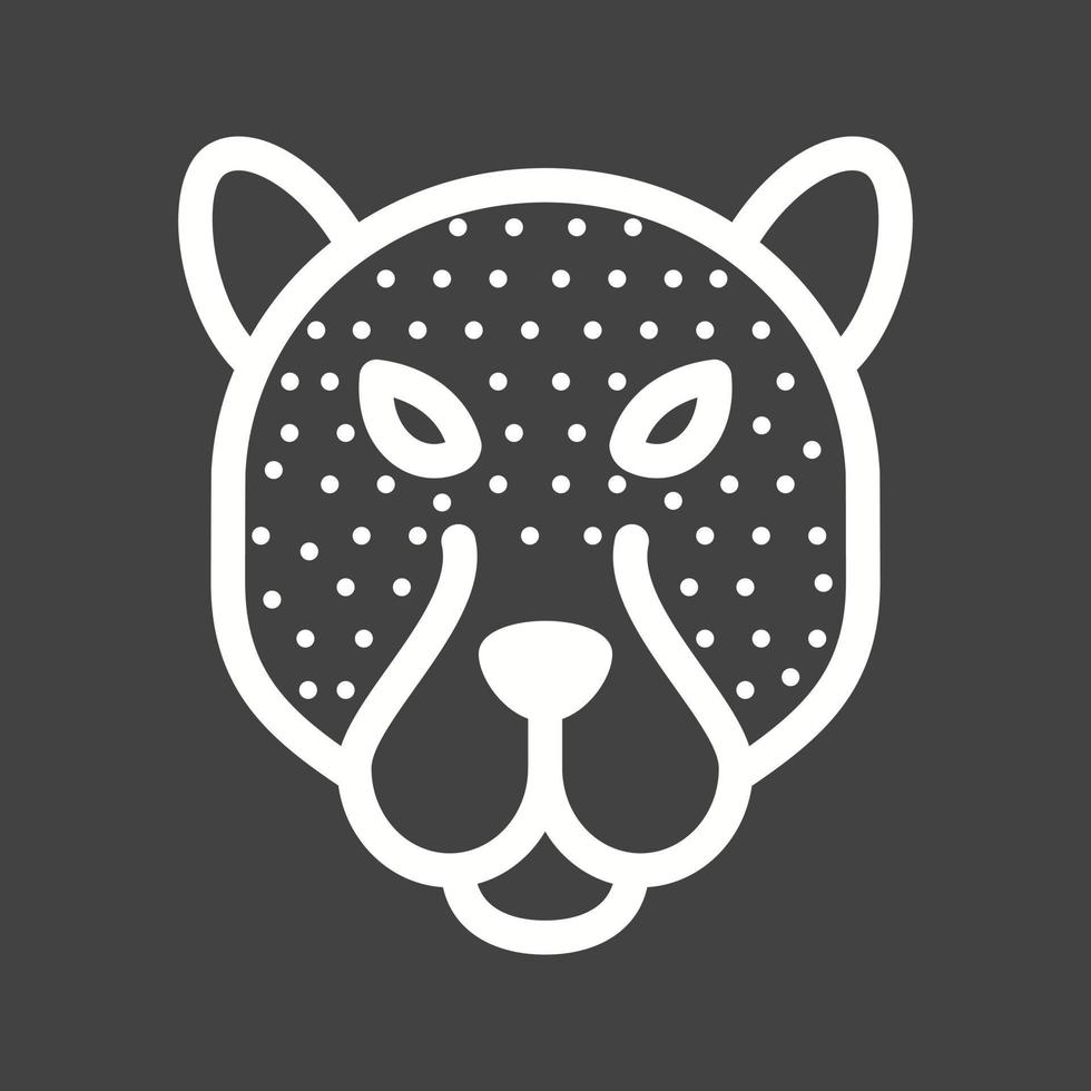 icône inversée de la ligne de visage de léopard vecteur
