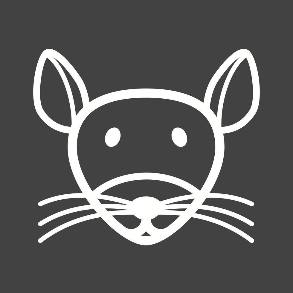icône inversée de ligne de visage de souris vecteur