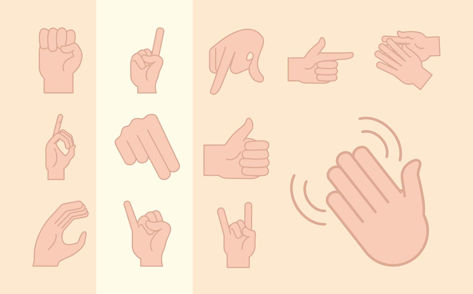 collection de gestes de la langue des signes et de la main vecteur