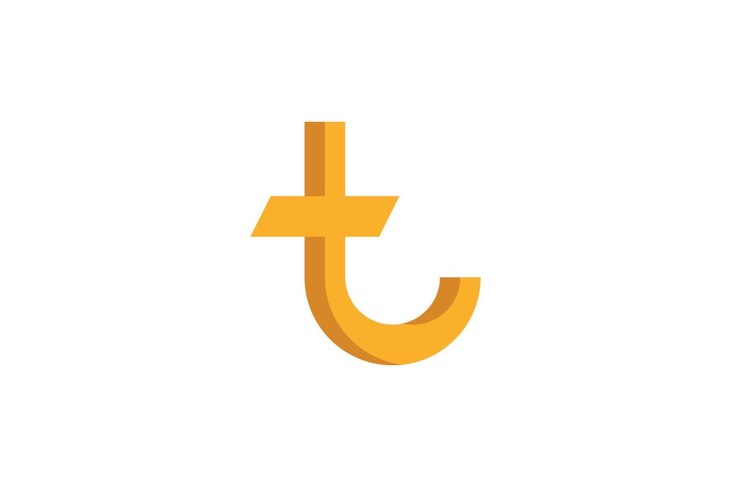 logo lettre t design plat vecteur
