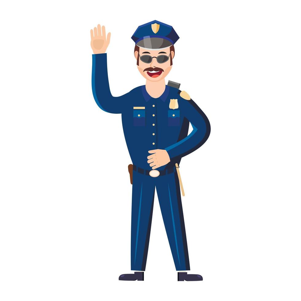 icône de policier en style cartoon vecteur