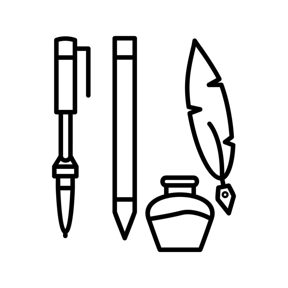 icône de vecteur de matériel d'écriture unique