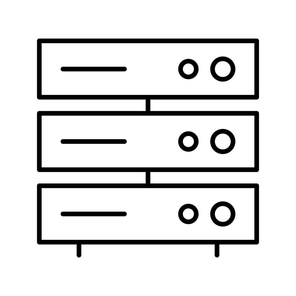 icône de vecteur de réseau de serveur unique