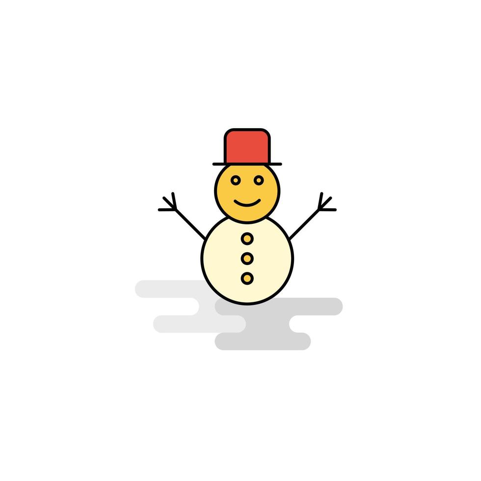 vecteur d'icône de bonhomme de neige plat