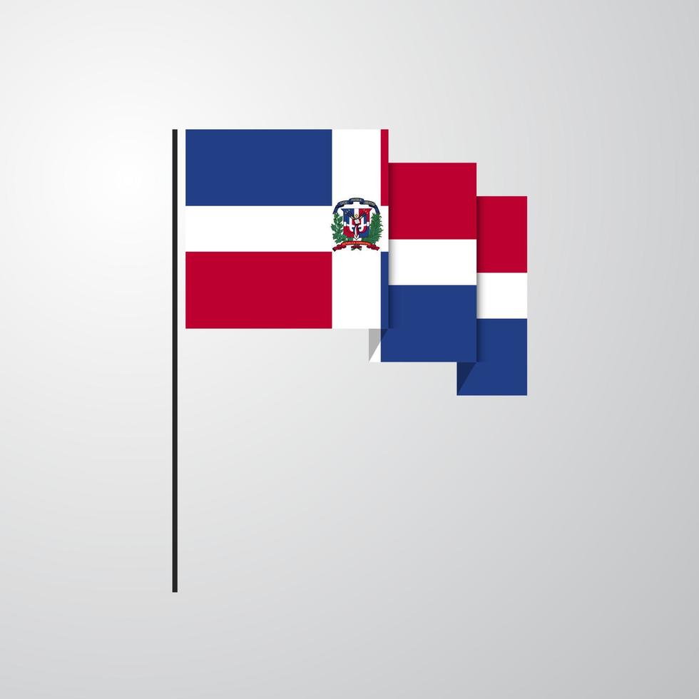république dominicaine agitant le drapeau fond créatif vecteur
