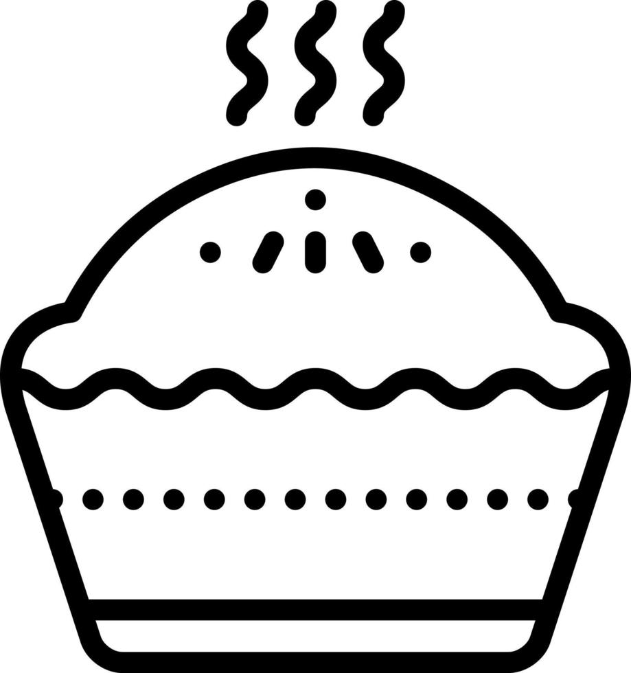 icône de ligne pour tarte vecteur