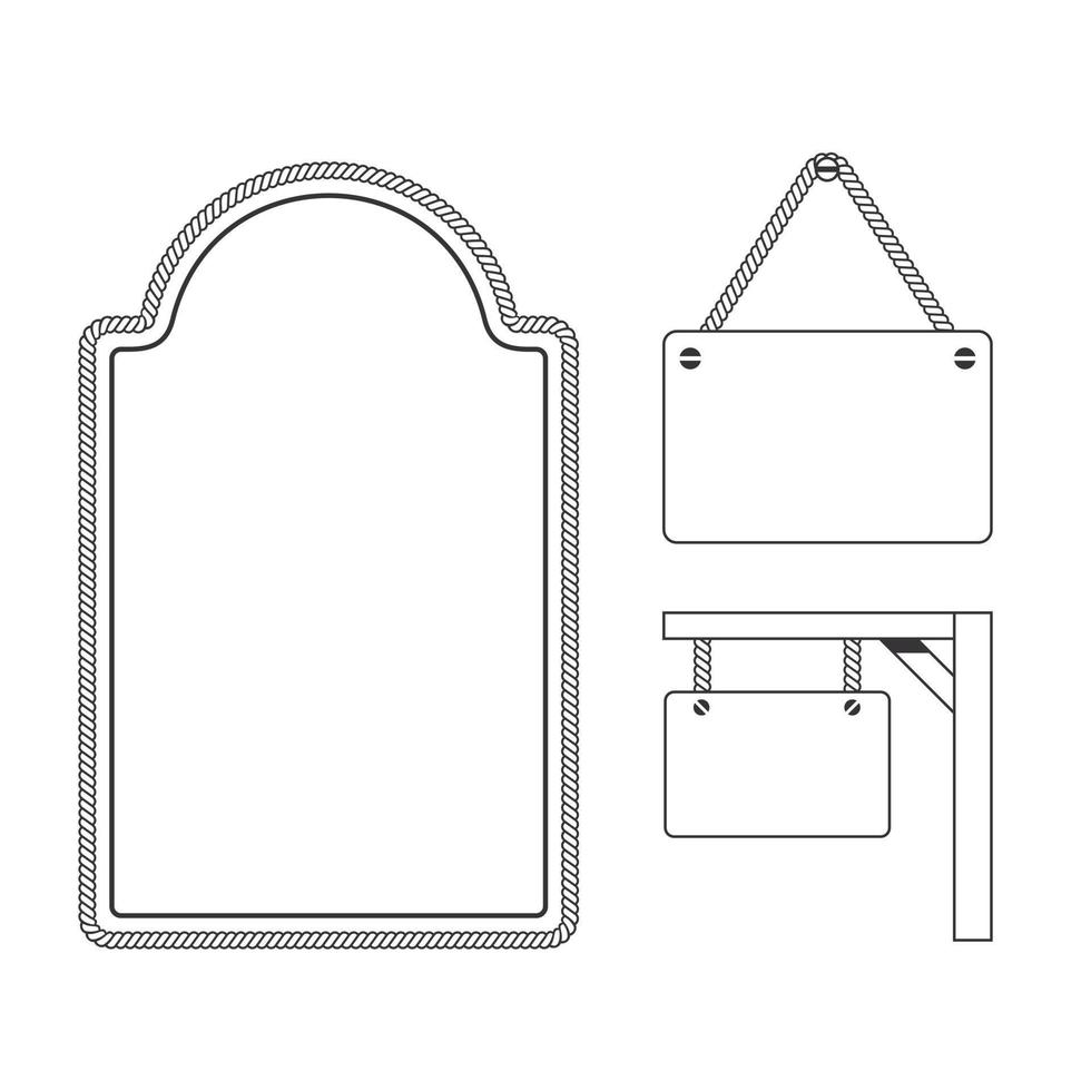 panneau de signalisation de corde cercle modèle cadre ensemble d'illustrations vectorielles vecteur