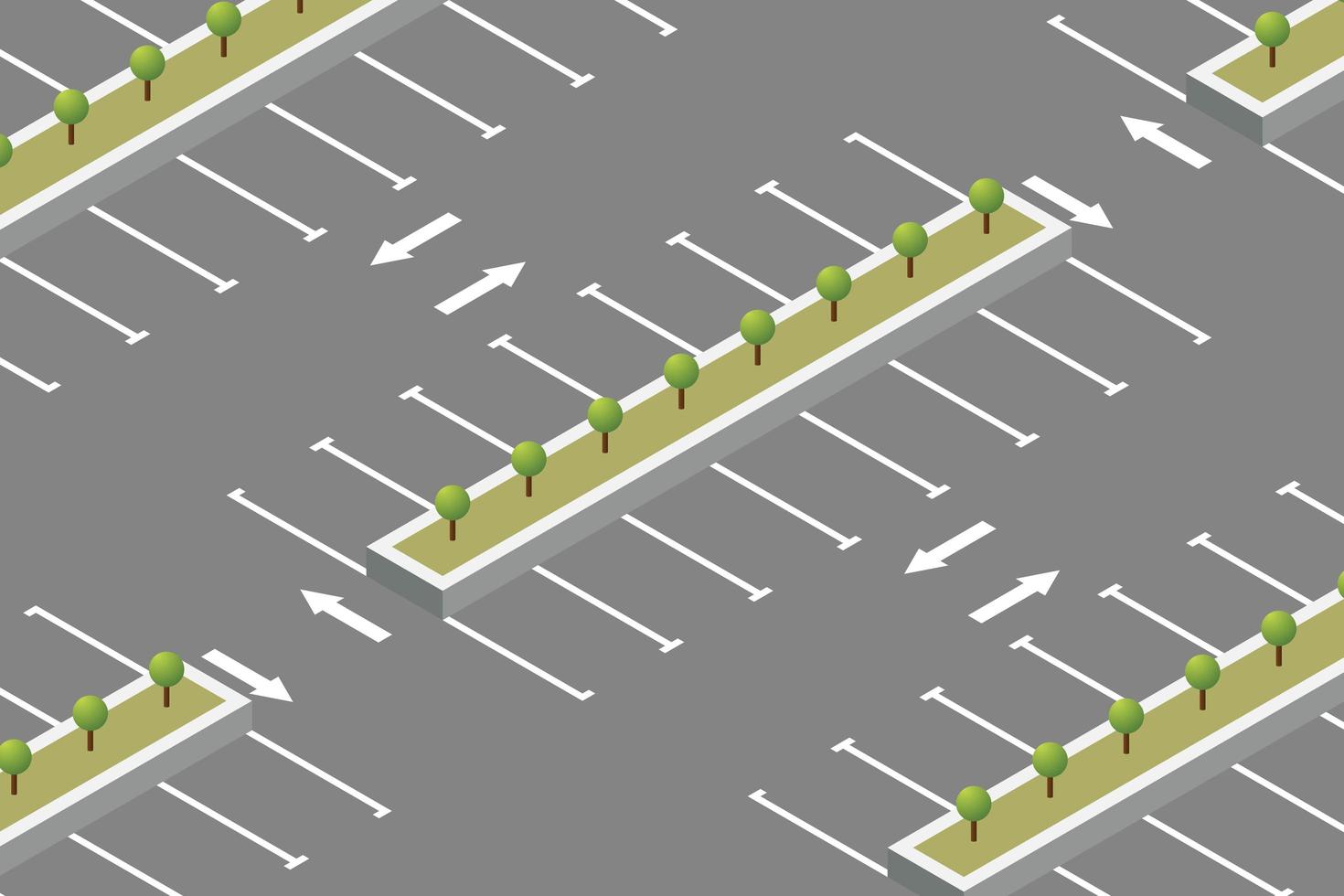 conception isométrique de parking vide vecteur
