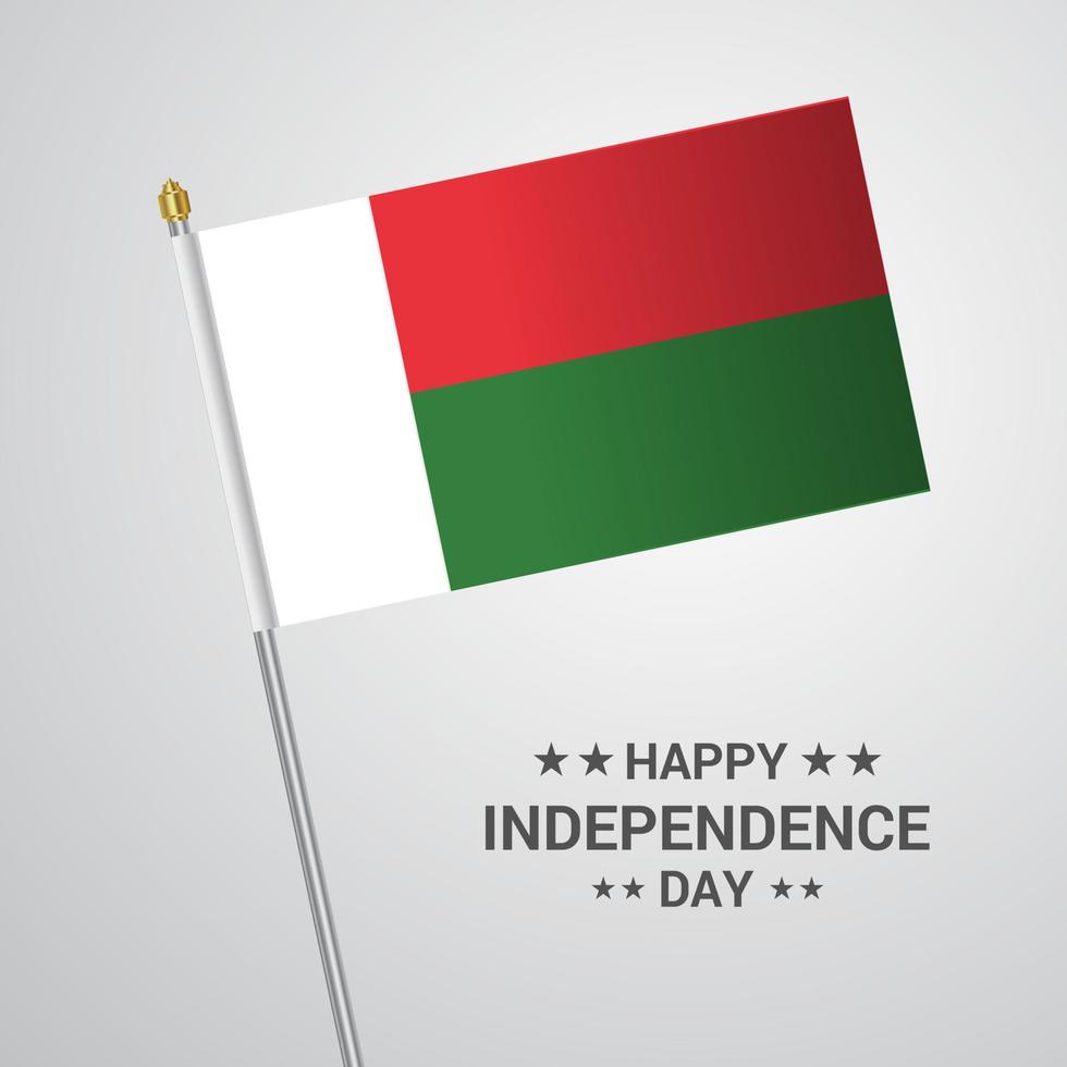 conception typographique de la fête de l'indépendance de madgascar avec vecteur de drapeau