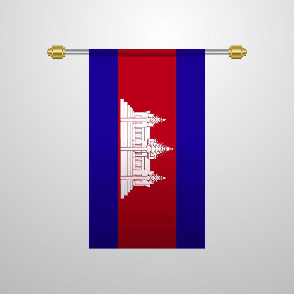 drapeau suspendu cambodge vecteur