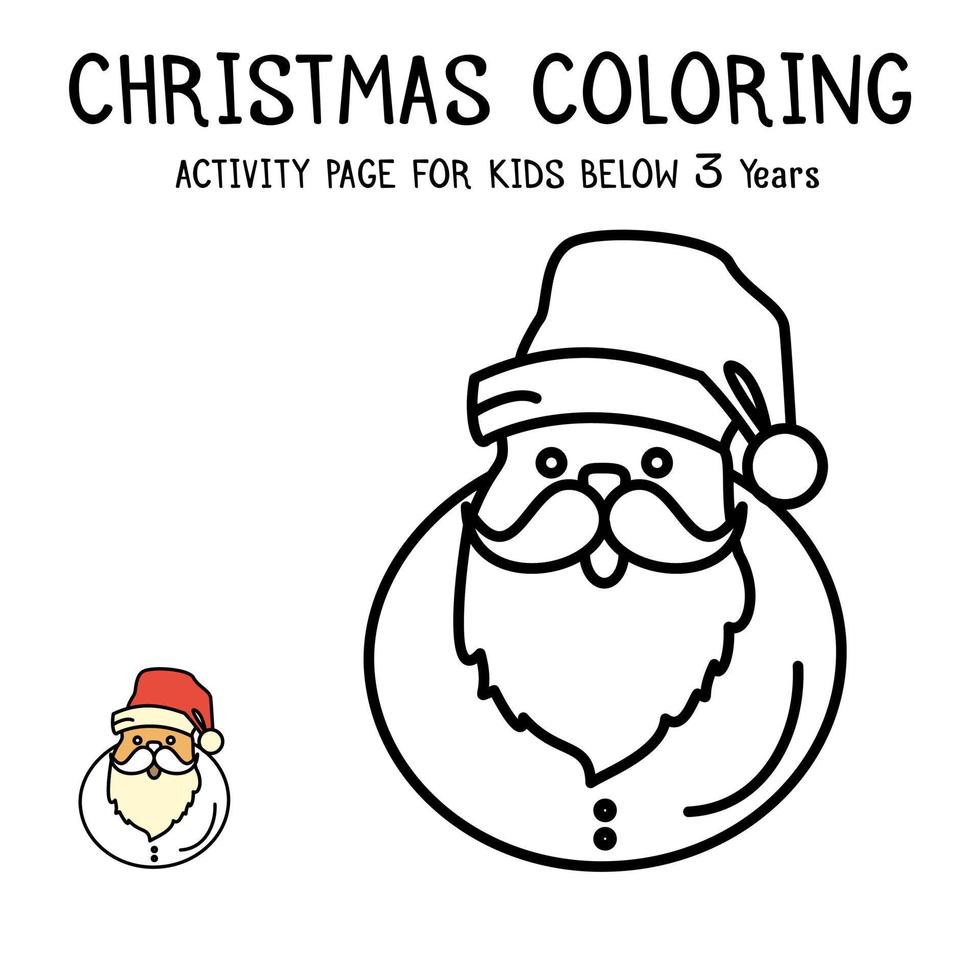 Livre d'activités de coloriage de Noël pour les enfants de moins de 3 ans vecteur