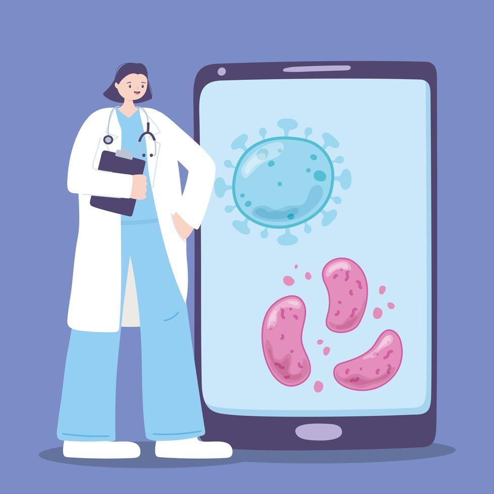 soins médicaux en ligne via smartphone vecteur