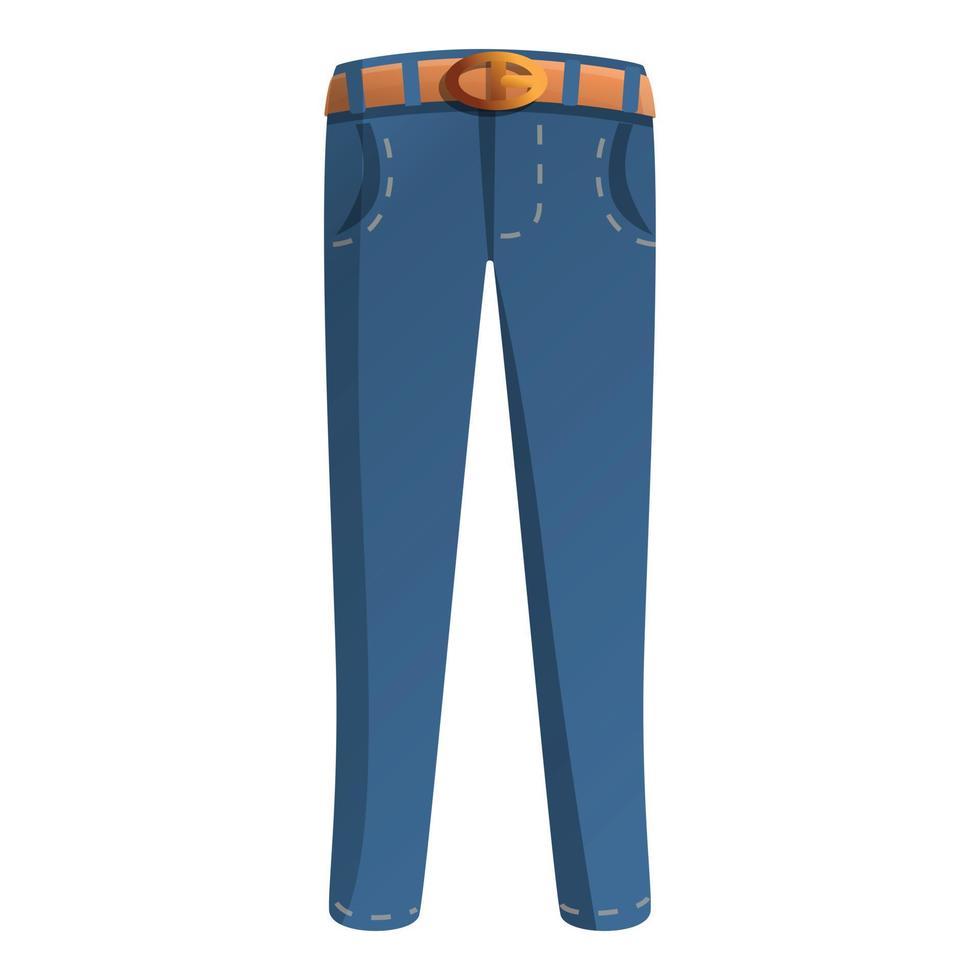 icône de pantalon jeans denim, style cartoon vecteur