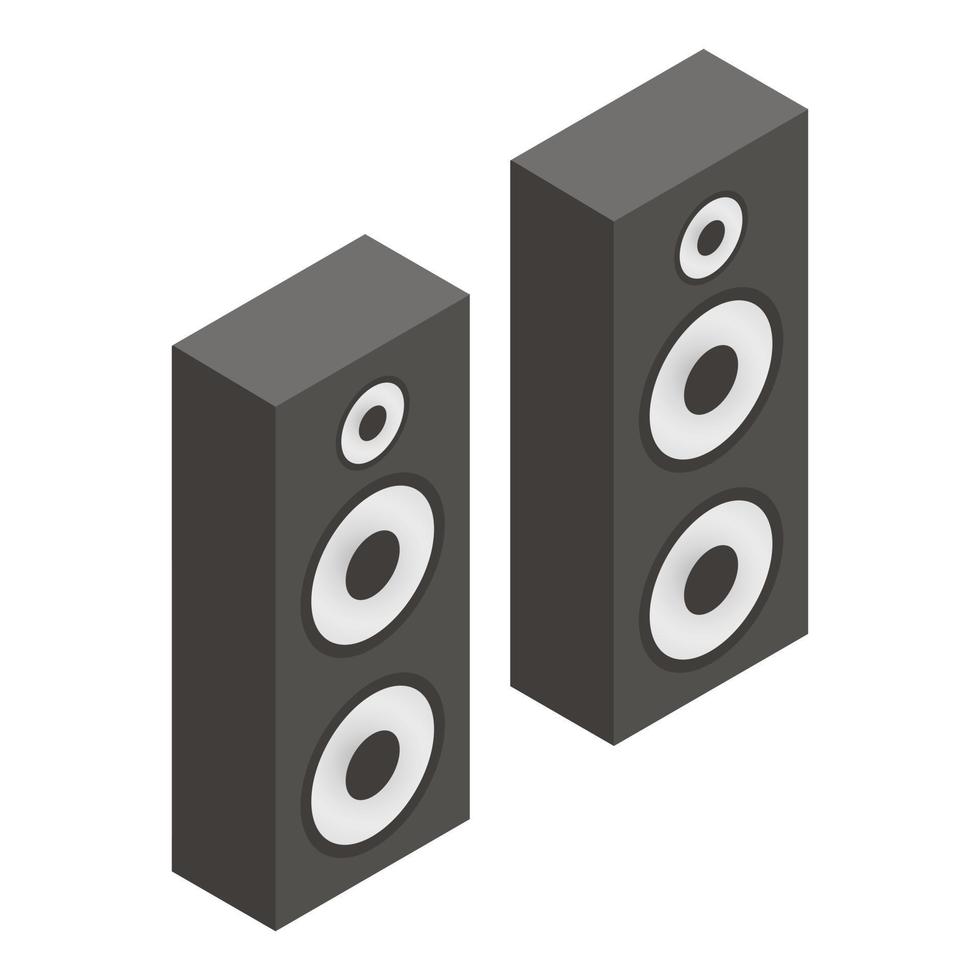 icône 3d isométrique de haut-parleurs musicaux vecteur
