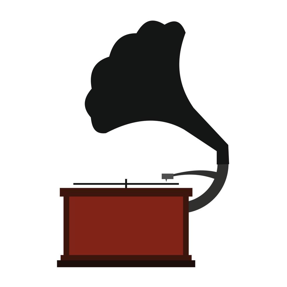 icône plate phonographe vecteur