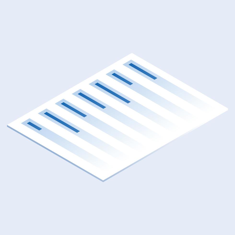 icône de papier financier, style isométrique vecteur