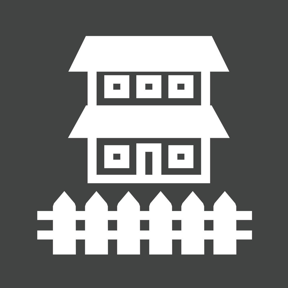 maison avec icône inversée de glyphe de clôture vecteur