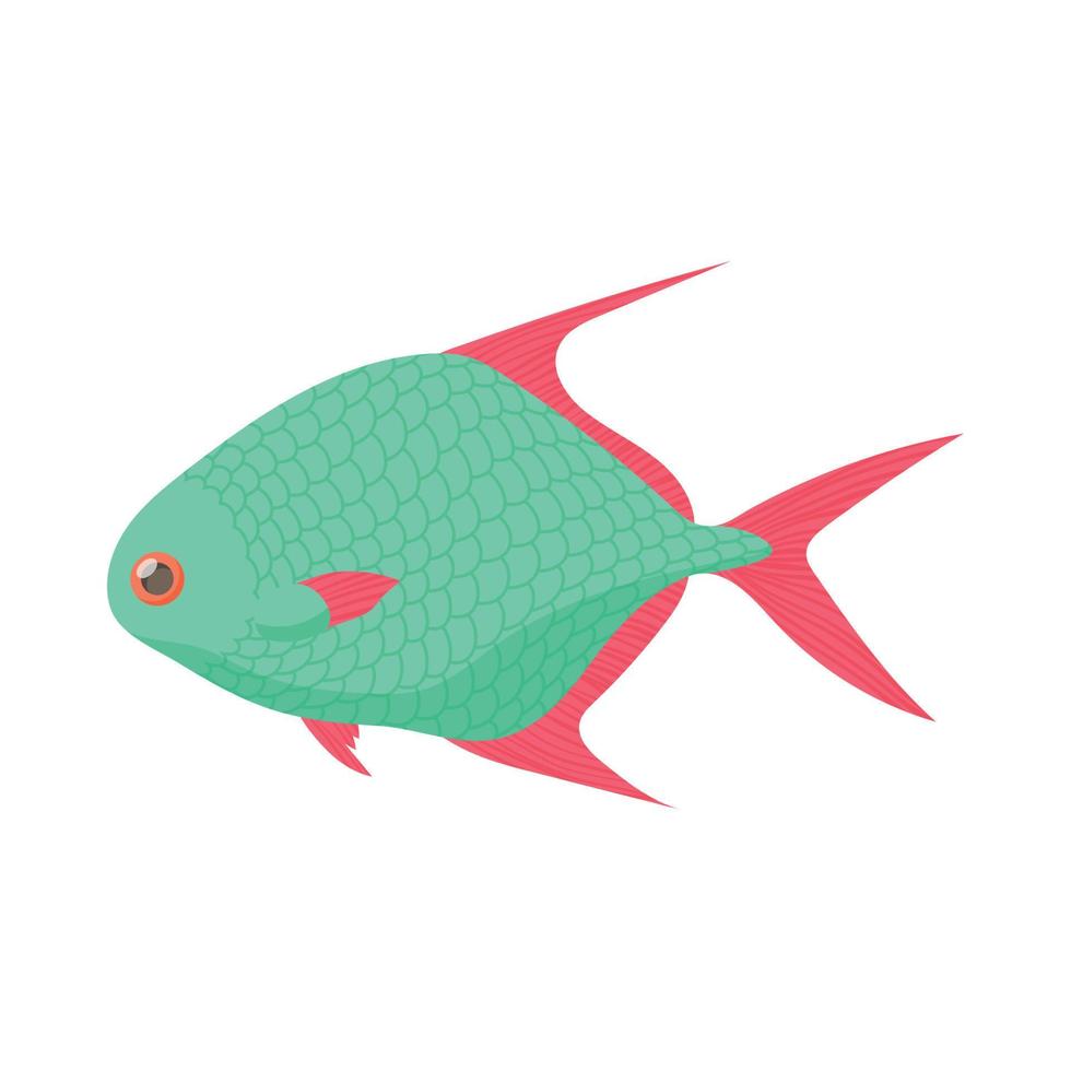 icône de poisson tropical, style cartoon vecteur