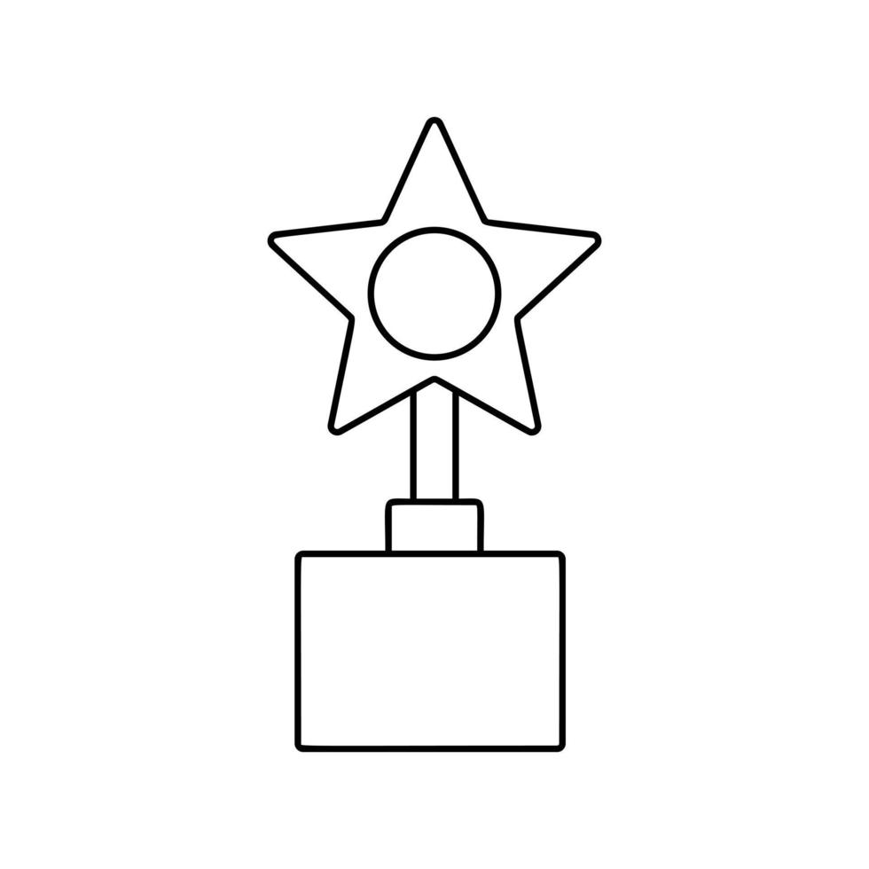 icône de ligne de récompense étoile vecteur