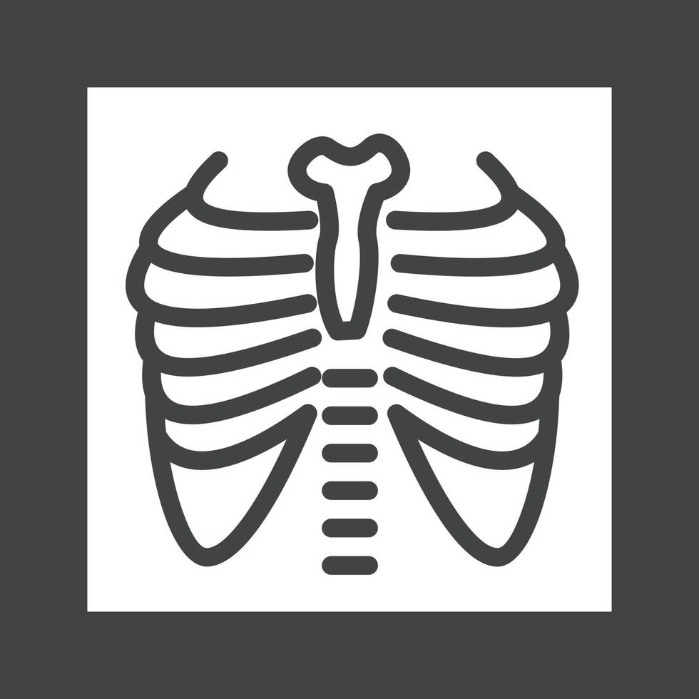 poumons x ray glyphe inversé icône vecteur