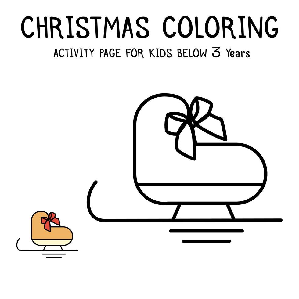 Livre d'activités de coloriage de Noël pour les enfants de moins de 3 ans vecteur