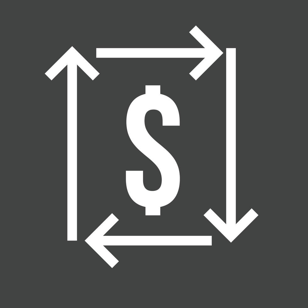 icône inversée de glyphe de retour sur investissement vecteur