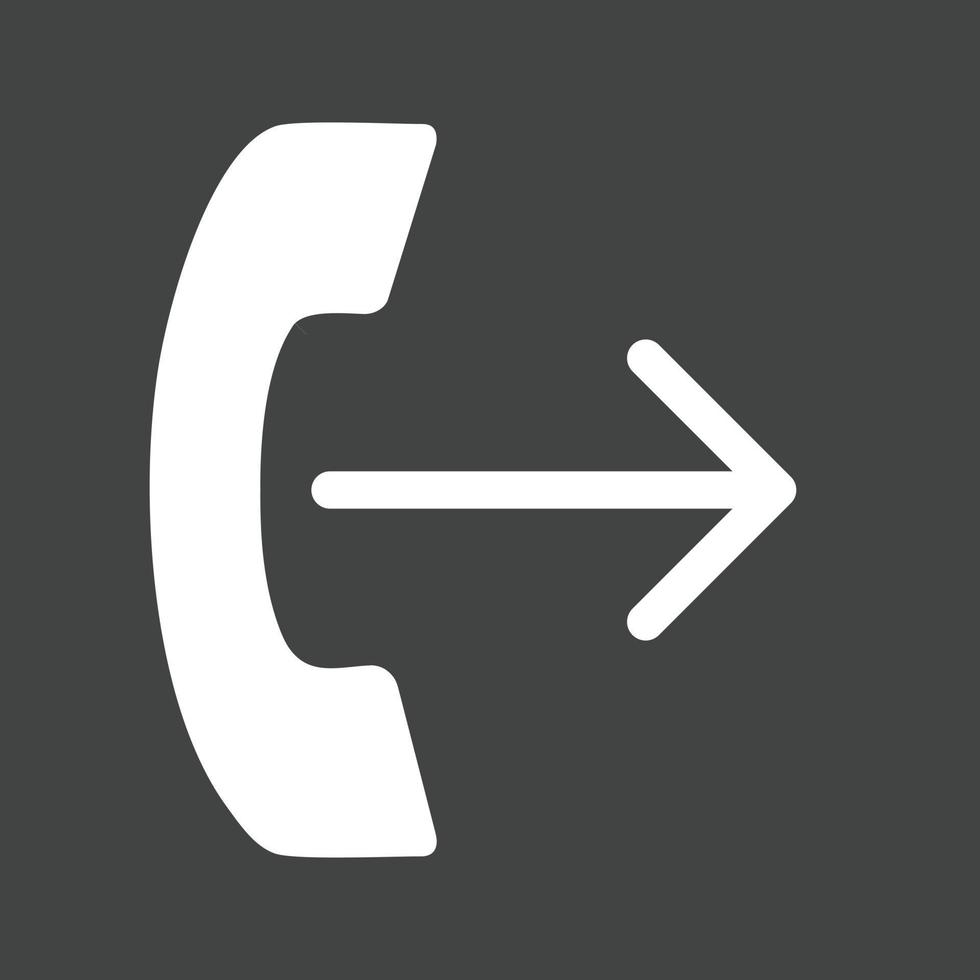 icône inversée de glyphe d'appel sortant vecteur