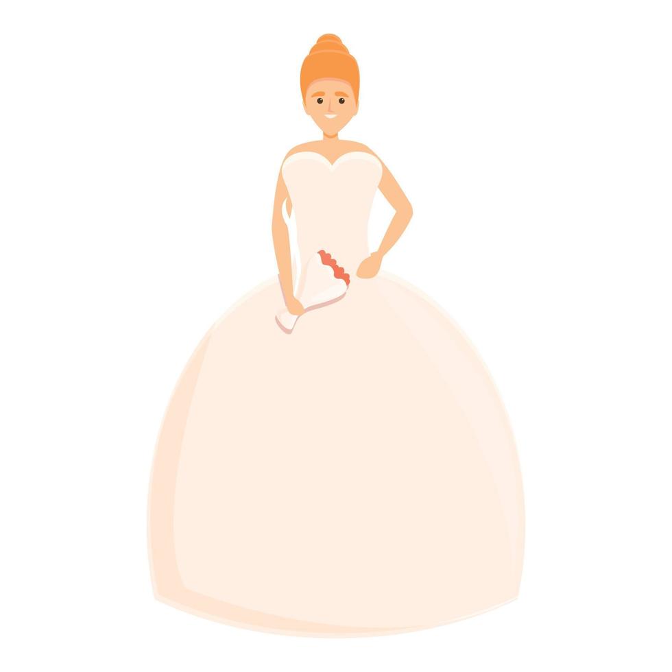 icône de robe de mariée élégance, style cartoon vecteur