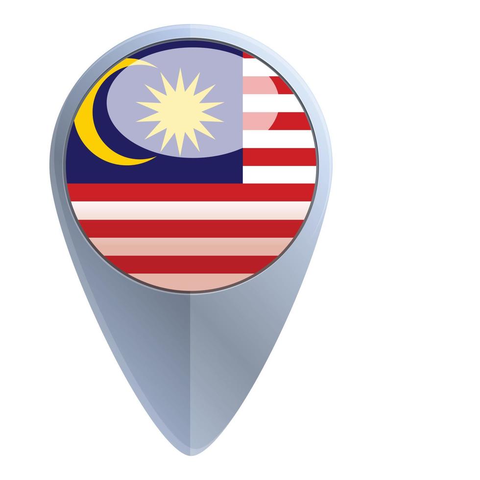 vecteur de dessin animé d'icône de localisation de malaisie. drapeau du pays