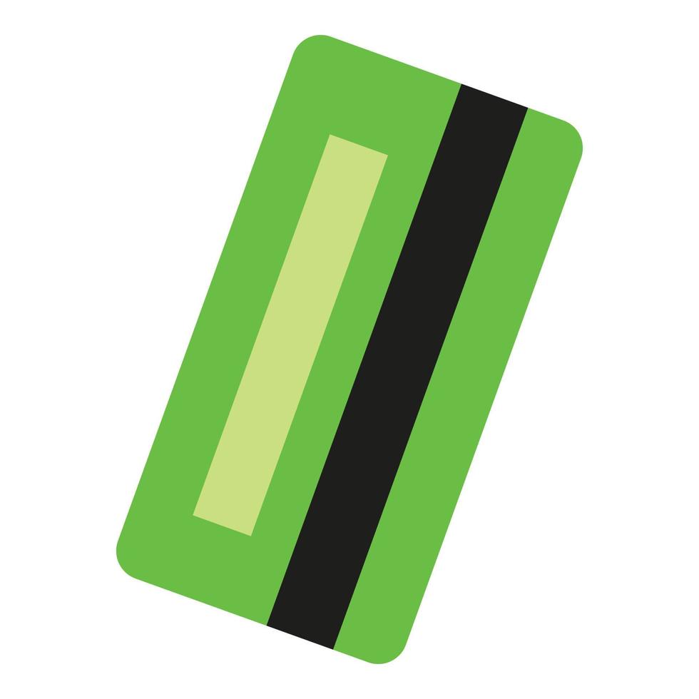 icône de carte bancaire verte, style plat vecteur