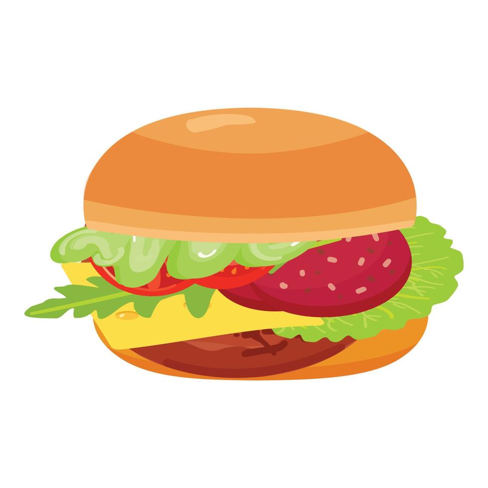 vecteur de dessin animé icône hamburger. hamburger au fromage