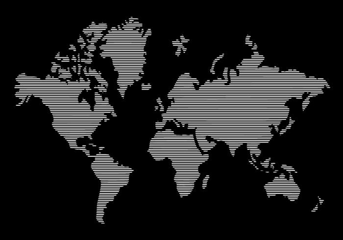 Ligne Carte du monde vecteur