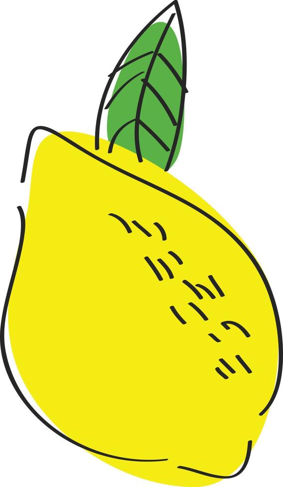 citron de fruits de style dessiné à la main vecteur