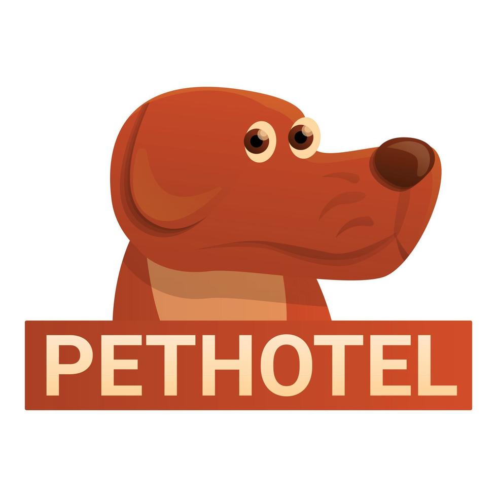 logo de l'hôtel pour chiens, style cartoon vecteur