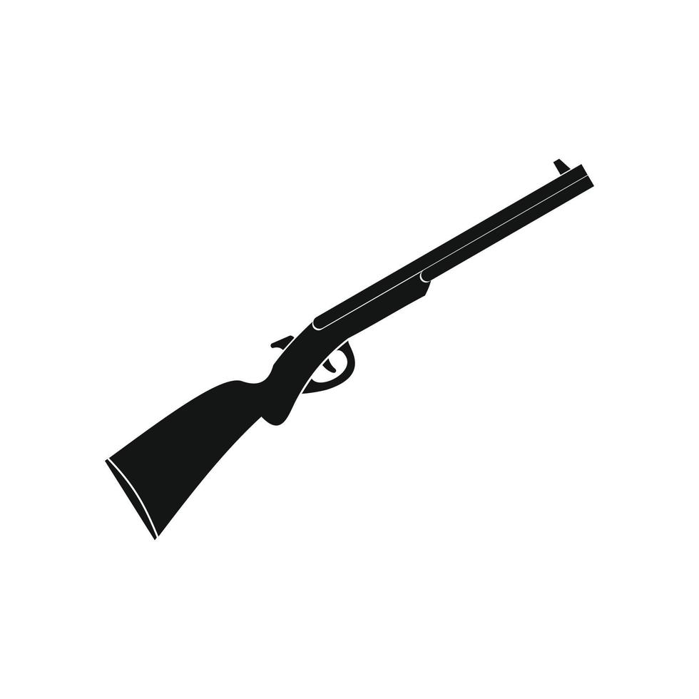 icône simple noire de fusil de chasse vecteur