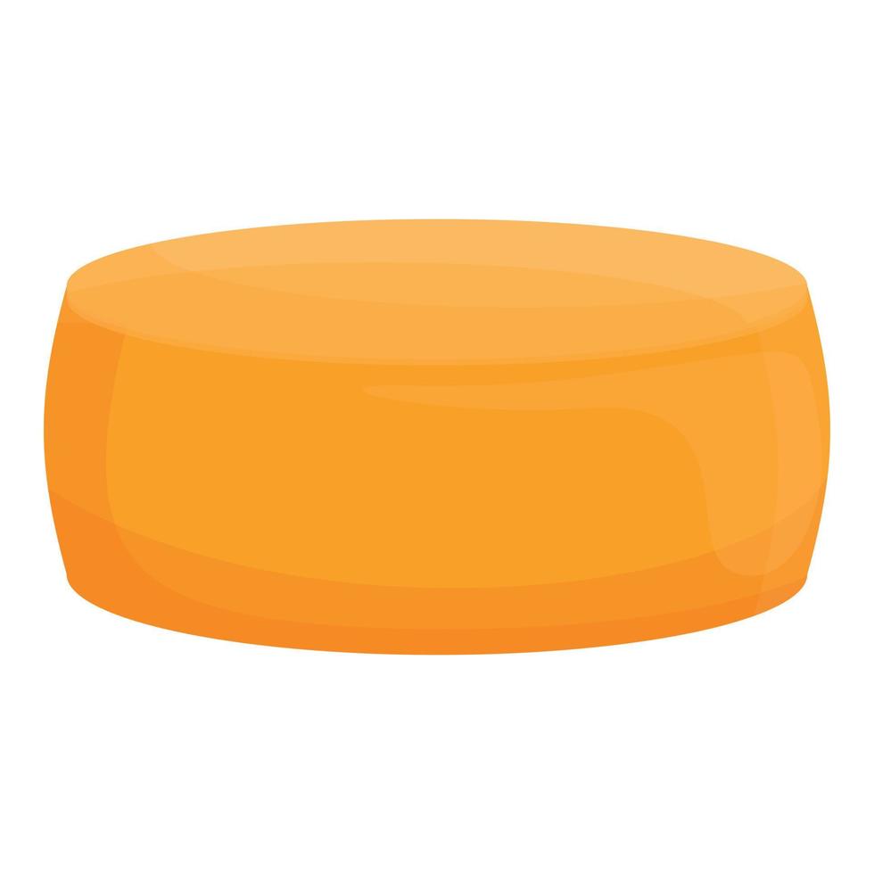 icône de fromage rond laitier, style cartoon vecteur