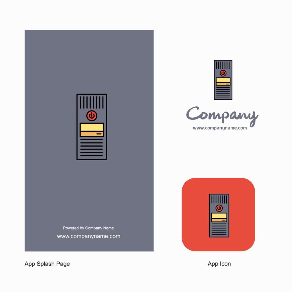 icône de l'application du logo de l'entreprise cpu et conception de la page de démarrage éléments de conception de l'application commerciale créative vecteur