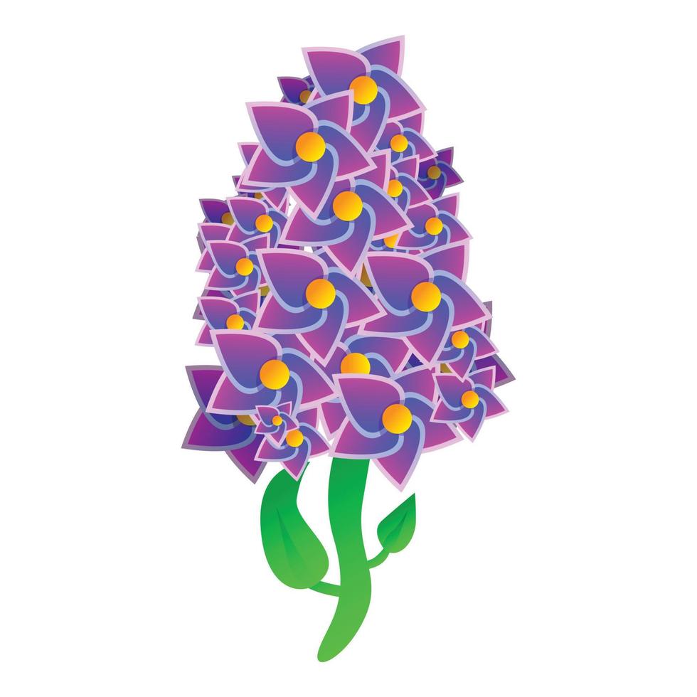 icône lilas violet, style cartoon vecteur