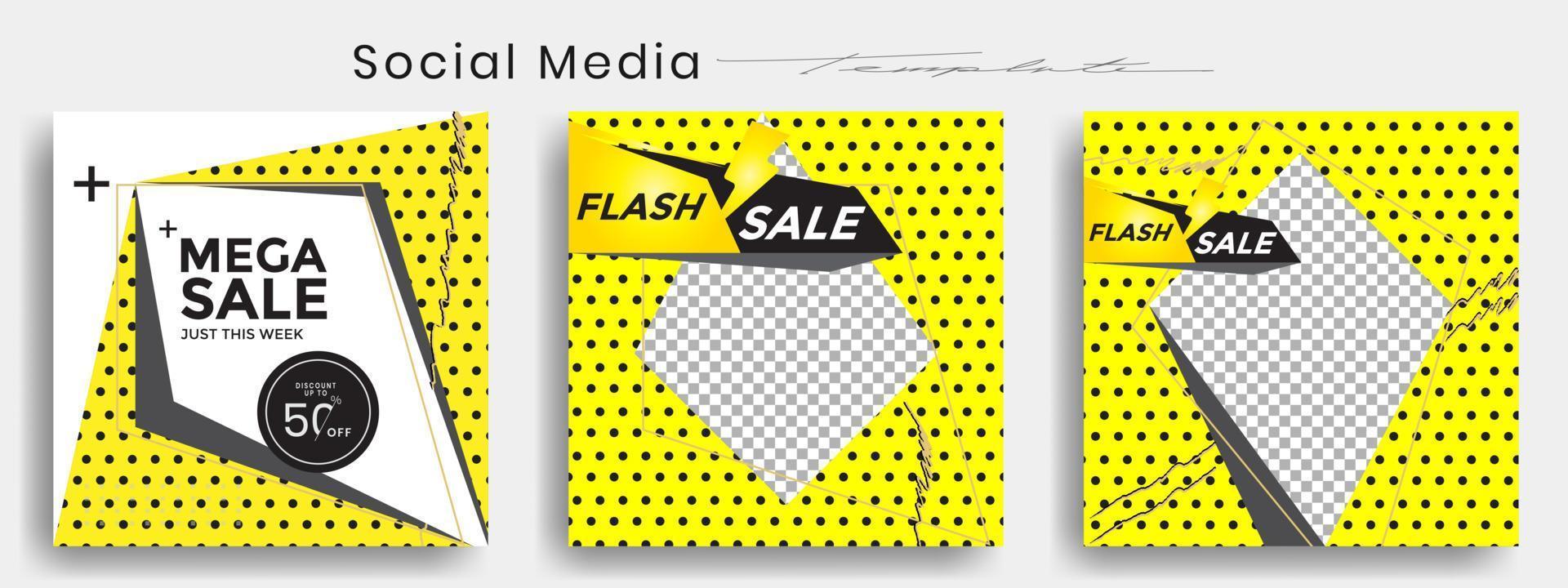 modèles instagram modifiables. histoire de médias sociaux et cadres de publication. conception de la mise en page pour les promotions marketing. couverture. ensemble de modèle de bannière de vente. arrière-plans de réseaux sociaux. énigmes carrées. vecteur