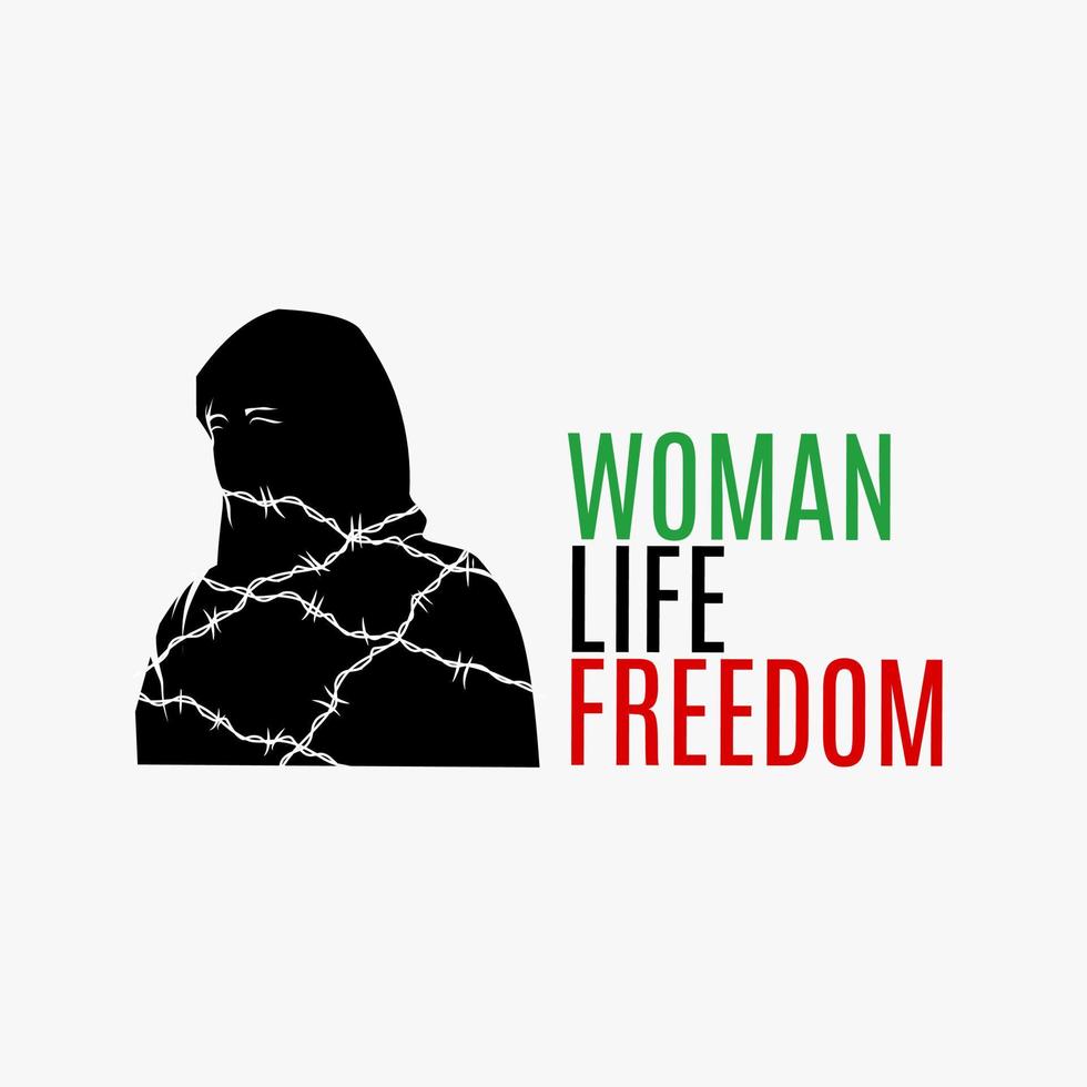 vecteur d'illustration de la liberté de la vie de la femme, de la protestation iranienne, parfait pour l'affiche, etc.