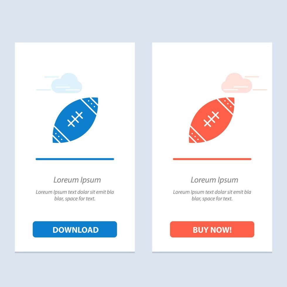 ballon américain football nfl rugby bleu et rouge télécharger et acheter maintenant modèle de carte de widget web vecteur