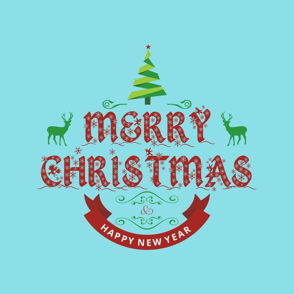 joyeux noël design créatif avec vecteur de typographie