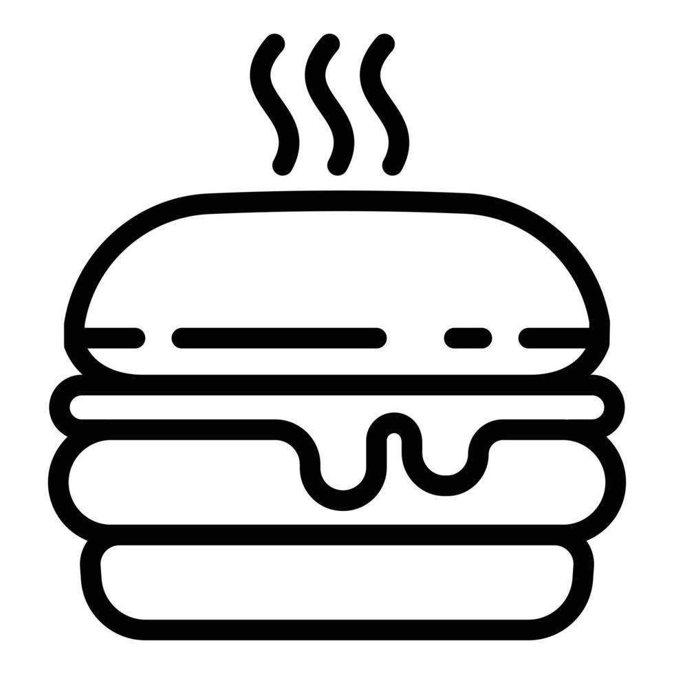 icône de burger chaud, style de contour vecteur